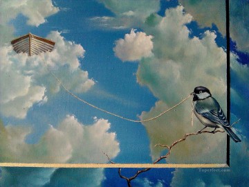 D bird in sky Oil Paintings